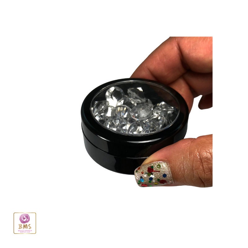 Black Cosmetic Storage Jars Beauty Containers Face Powder Pot 20 Gram 20 Ml Black Trim Acrylic Window Lid (50 Jars) 3820-50 Discount Cosmetic Jars