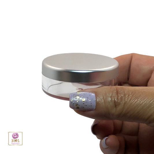100 Cosmetic Jars Empty Plastic Beauty Makeup Containers 20 Gram 20 Ml Silver Lid (3025-100) Discount Cosmetic Jars