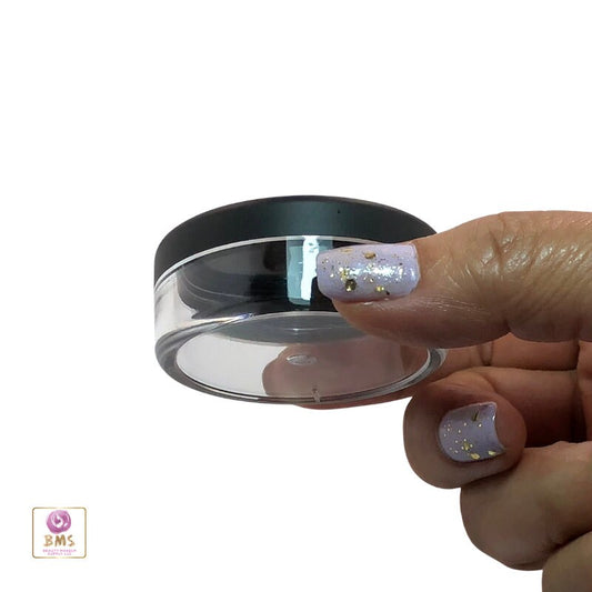 100 Cosmetic Jars Empty Plastic Beauty Makeup Powder Containers  Matte Black Lid 20 Gram 20 Ml (3072-100) Discount Cosmetic Jars