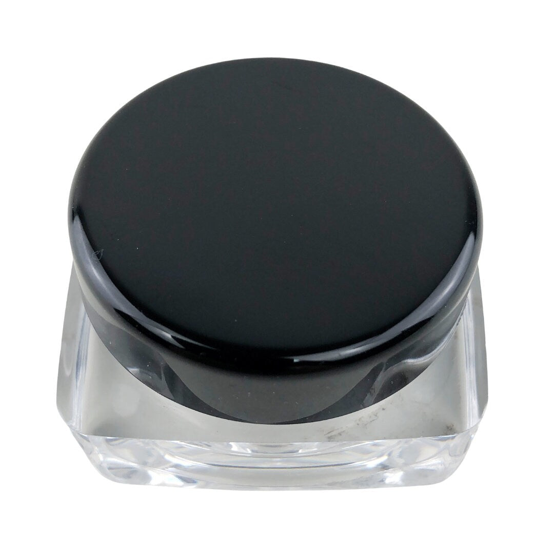 100 Cosmetic Jars Thick Wall Square Plastic Lip Balm Container  Beauty Makeup Packaging 10 Gram 10 Ml Black Lid (3188-100) Discount Cosmetic Jars