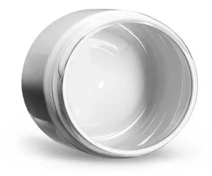 2 PCR PET Plastic Jars Straight Sided Cosmetic Beauty Containers 16 oz. White Cap (9381-2) Discount Cosmetic Jars