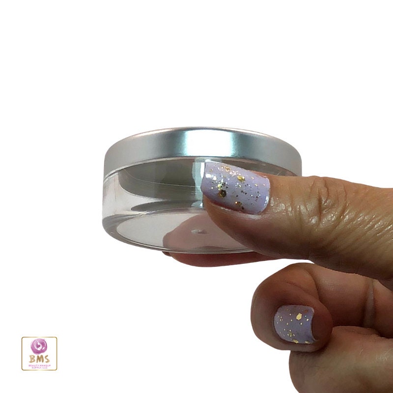 20 Cosmetic Jars Empty Plastic Beauty Makeup Powder Container Storage with Silver Lid 20 Gram 20 Ml (3025-20) Discount Cosmetic Jars