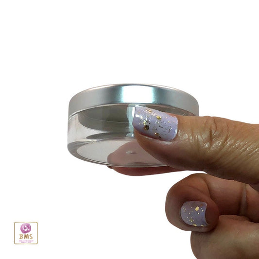 20 Cosmetic Jars Empty Plastic Beauty Makeup Powder Container Storage with Silver Lid 20 Gram 20 Ml (3025-20) Discount Cosmetic Jars