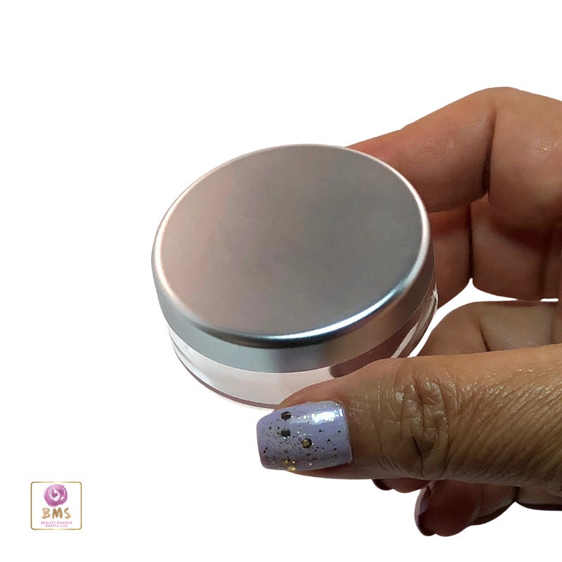 20 Cosmetic Jars Empty Plastic Beauty Makeup Powder Container Storage with Silver Lid 20 Gram 20 Ml (3025-20) Discount Cosmetic Jars