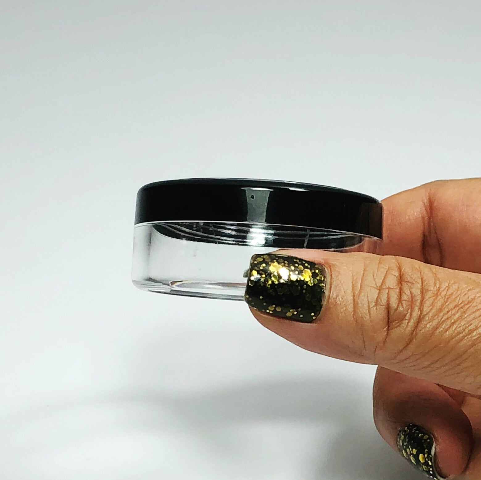 20 Cosmetic Product Storage Jar Beauty Containers Face Powder Pot 20 Gram 20 Ml Black Trim Acrylic Window Lid (3020-20) Discount Cosmetic Jars