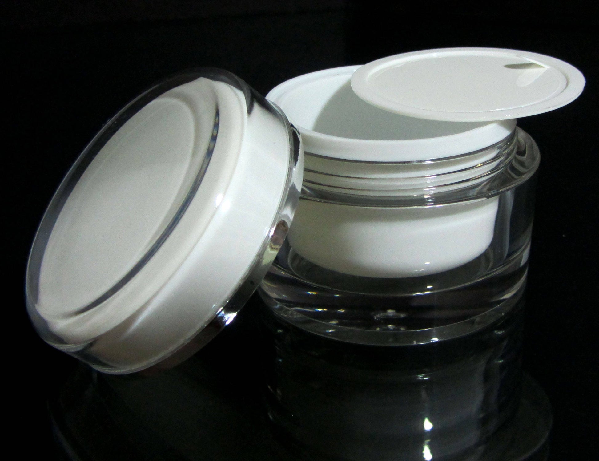 25 Acrylic Cosmetic Cream Jar Elegant Beauty Empty Containers w/ Sealing Disc 50 ML (3150-25) Discount Cosmetic Jars