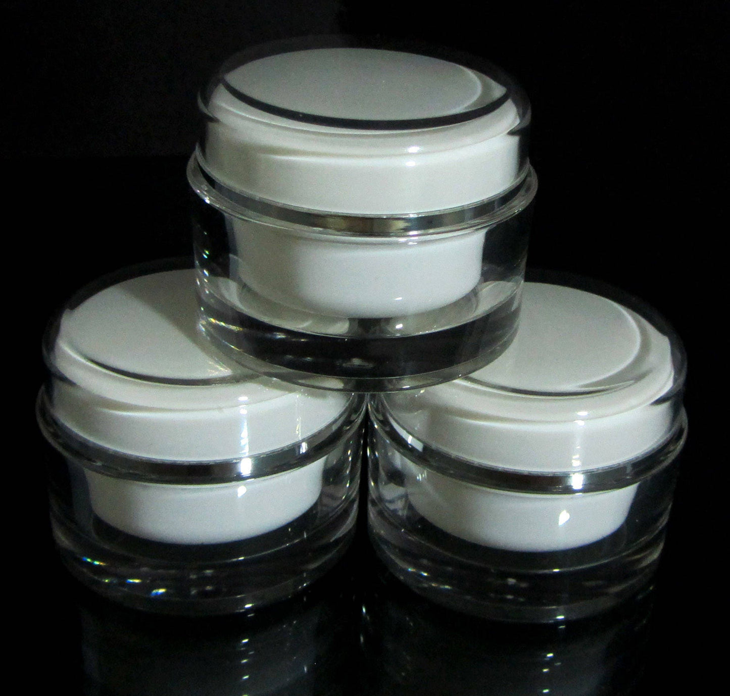 5 Acrylic Cosmetic Cream Jar Elegant Beauty Containers w/ Sealing Disc 50 ML (3150-5) Discount Cosmetic Jars