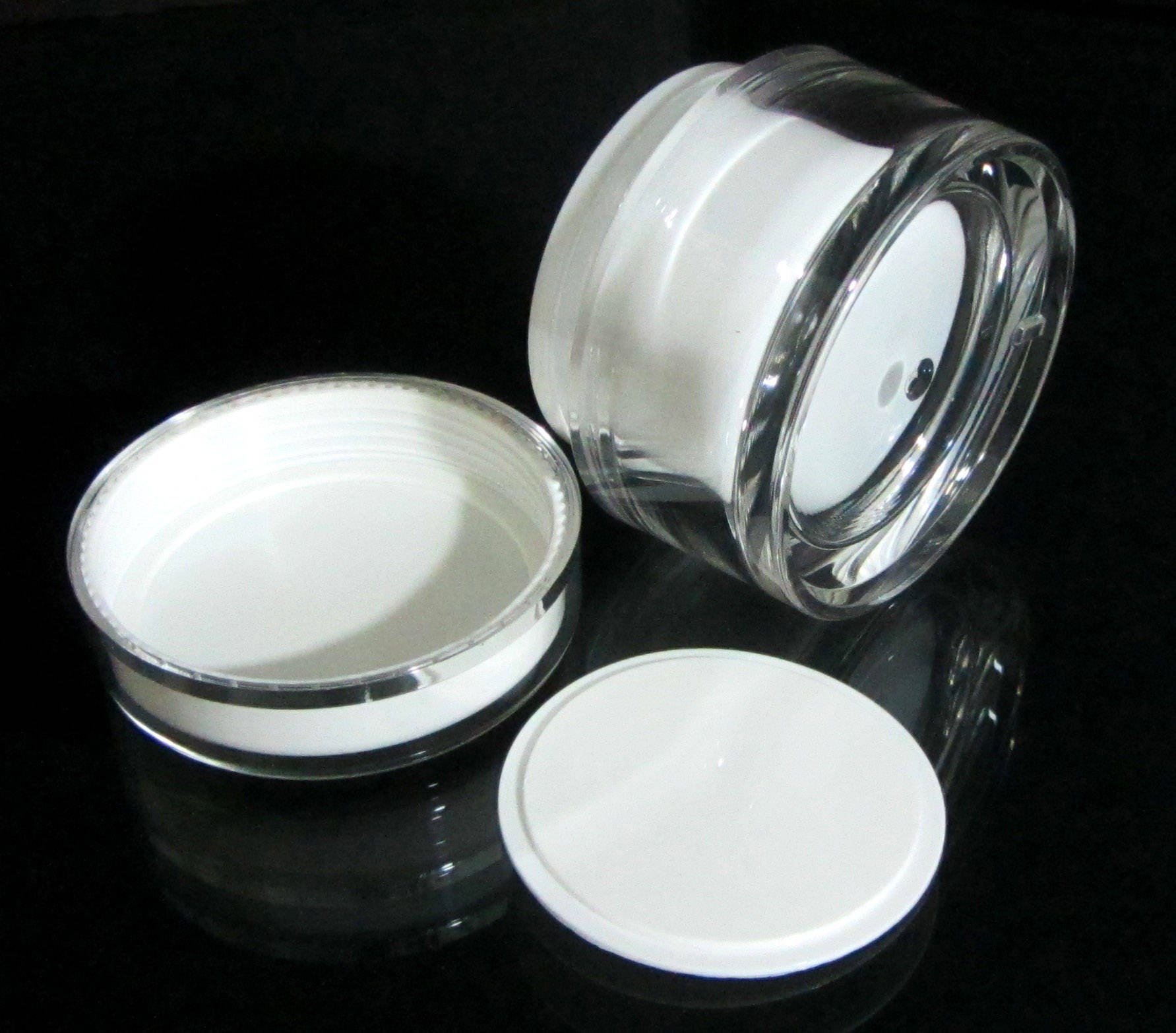 5 Acrylic Cosmetic Cream Jar Elegant Beauty Containers w/ Sealing Disc 50 ML (3150-5) Discount Cosmetic Jars
