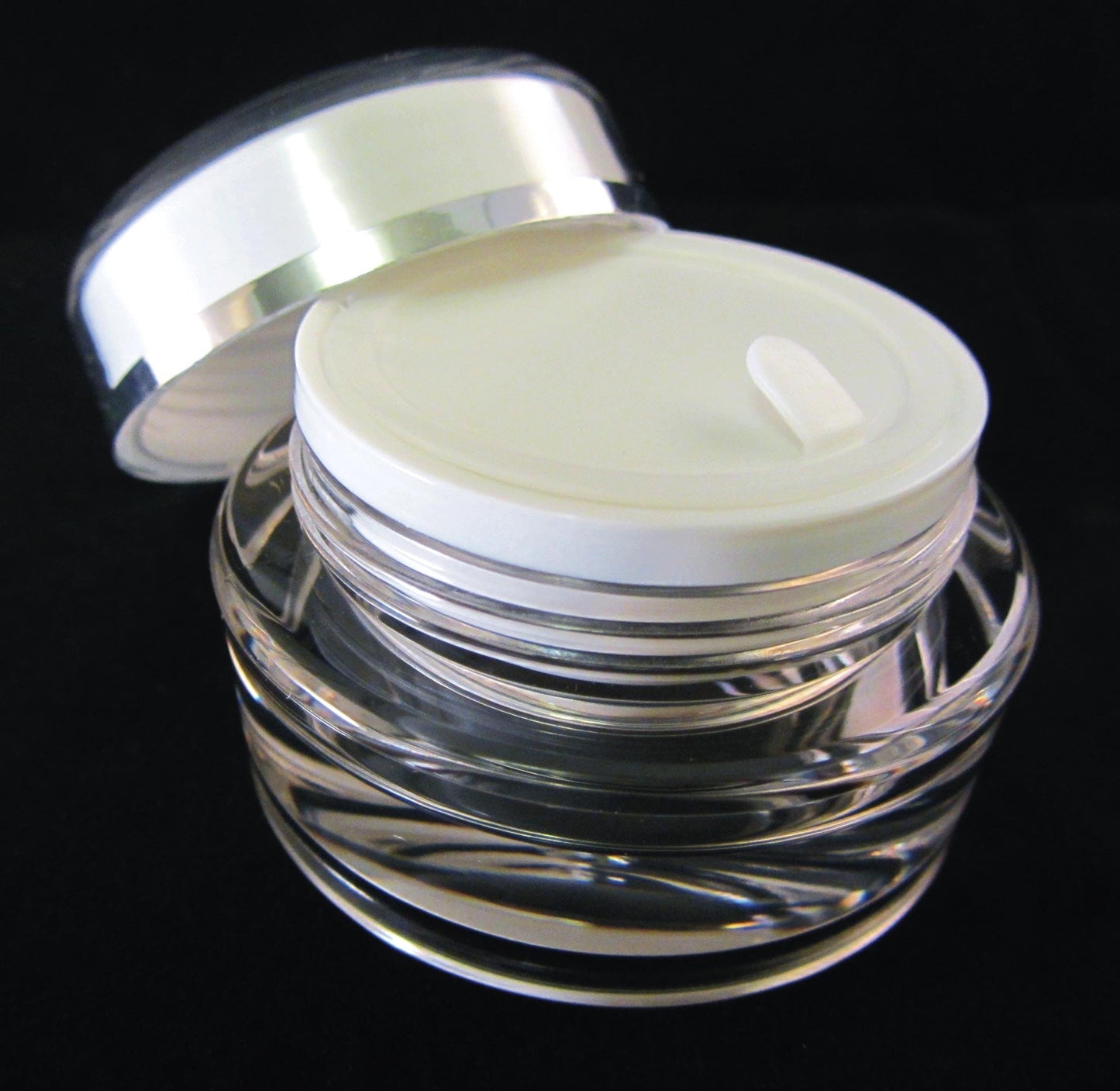 5 Acrylic Cosmetic Cream Jar Elegant Beauty Skincare Containers w/ Sealing Disc 15 Ml 0.5 oz. (3115-5) Discount Cosmetic Jars