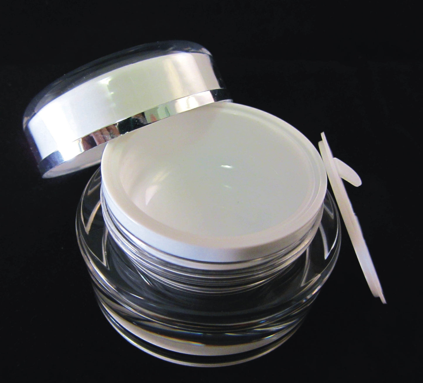5 Acrylic Cosmetic Cream Jar Elegant Beauty Skincare Containers w/ Sealing Disc 15 Ml 0.5 oz. (3115-5) Discount Cosmetic Jars