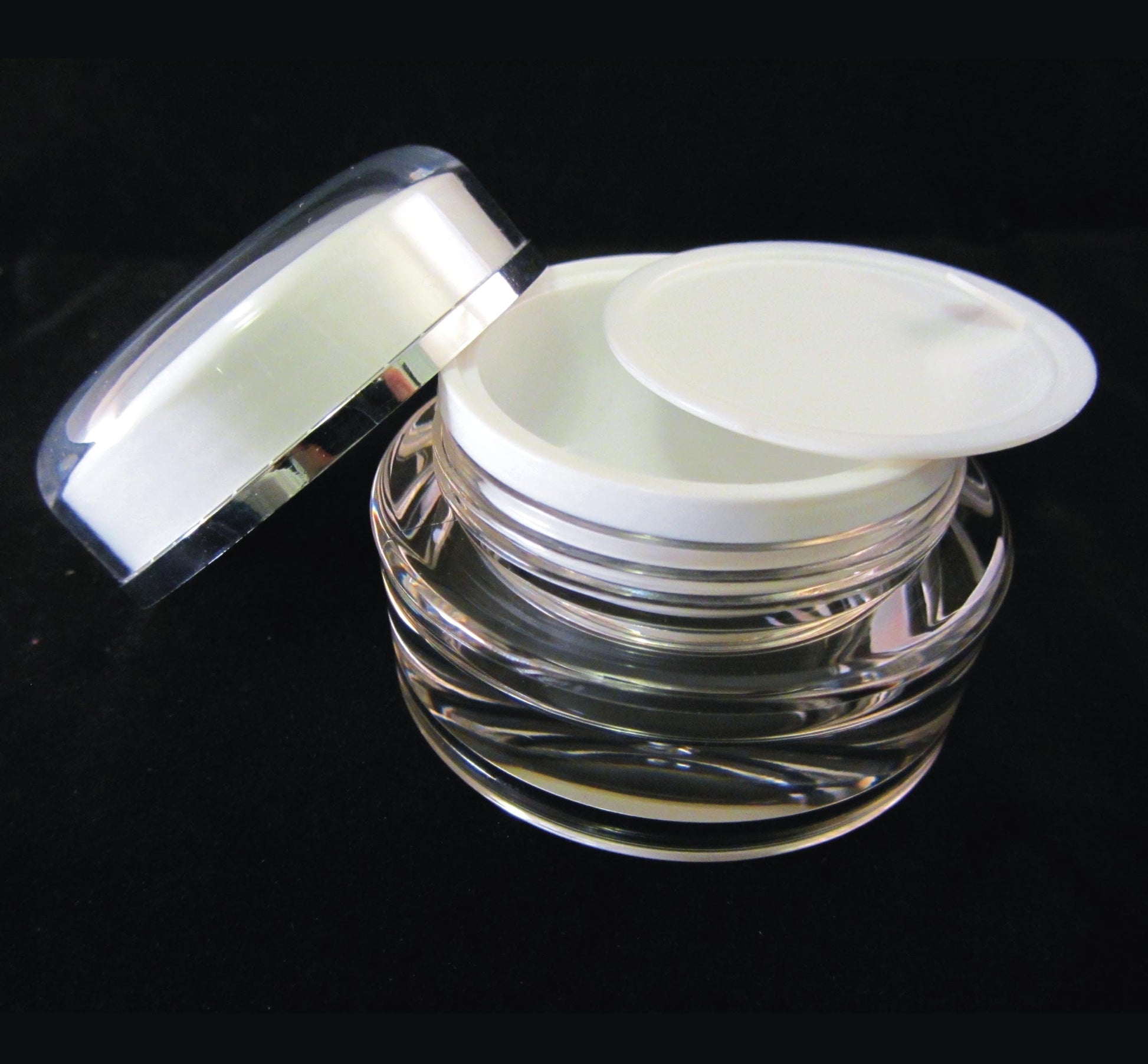 5 Acrylic Cosmetic Cream Jar Elegant Beauty Skincare Containers w/ Sealing Disc 15 Ml 0.5 oz. (3115-5) Discount Cosmetic Jars