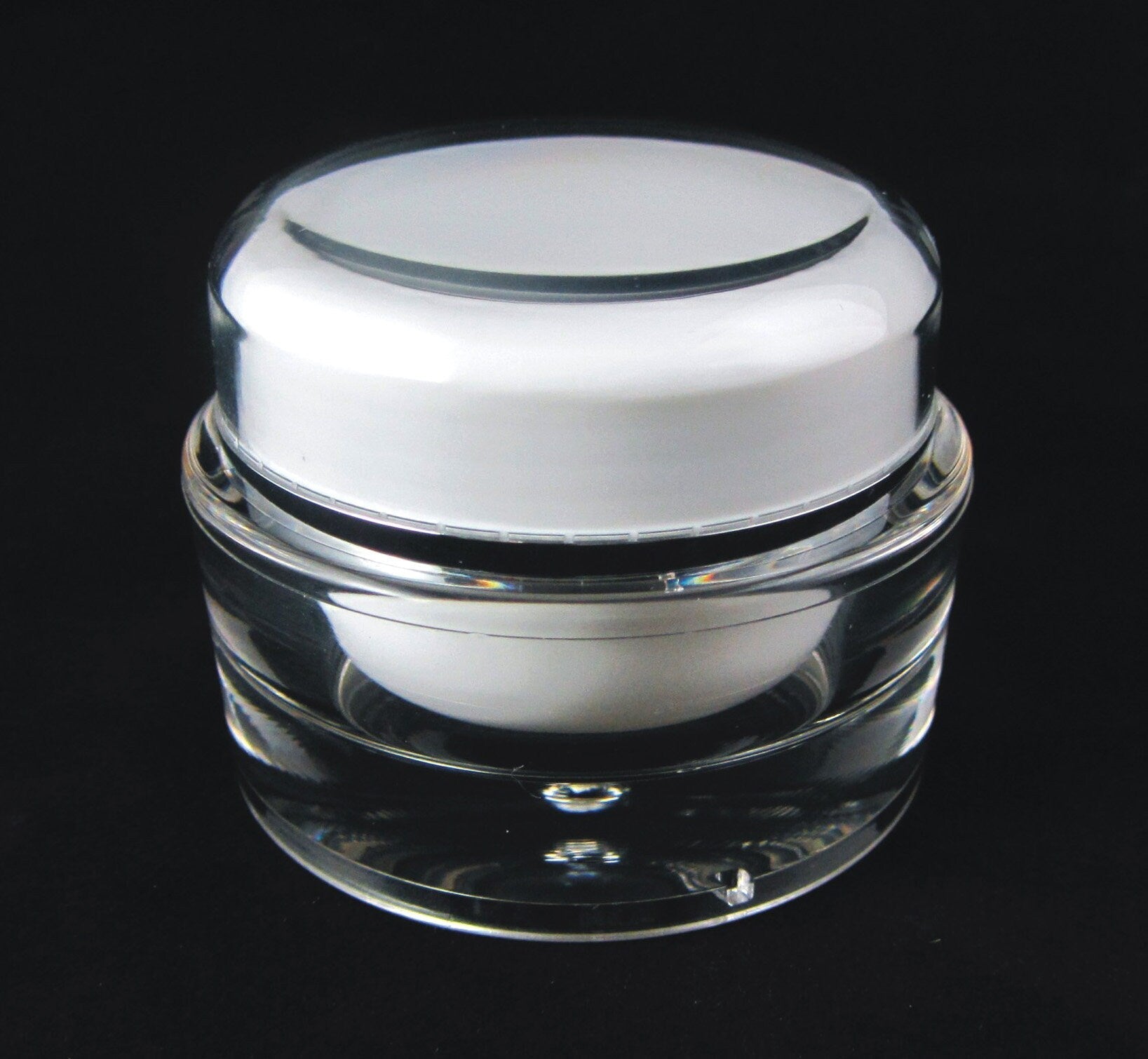 5 Acrylic Cosmetic Cream Jar Elegant Beauty Skincare Containers w/ Sealing Disc 30 Ml 1 oz.(3130-5) Discount Cosmetic Jars