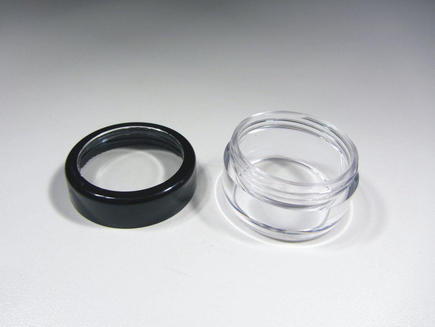 50 Cosmetic Jars Plastic Beauty Lip Balm Makeup Containers Black Trim Acrylic Lid 10 Gram 10 Ml (3010-50) Discount Cosmetic Jars