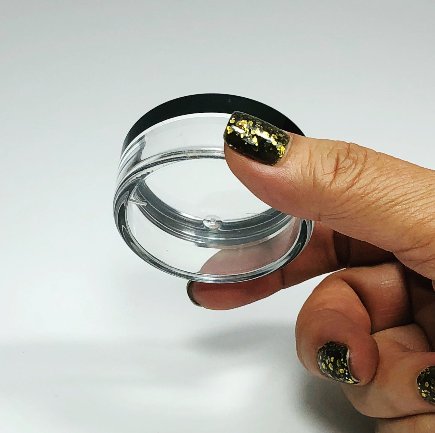 50 Cosmetic Product Storage Jars Beauty Containers Face Powder 20 Gram 20 Ml Black Trim Acrylic Window Lid (3020-50) Discount Cosmetic Jars