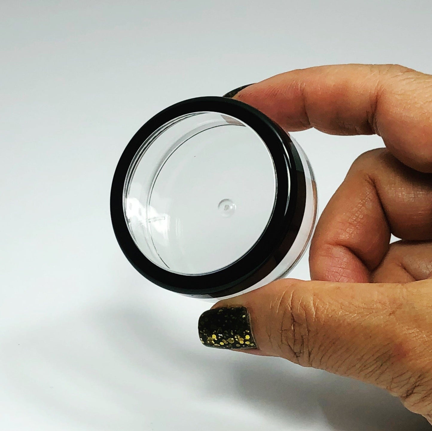 50 Cosmetic Product Storage Jars Beauty Containers Face Powder 20 Gram 20 Ml Black Trim Acrylic Window Lid (3020-50) Discount Cosmetic Jars