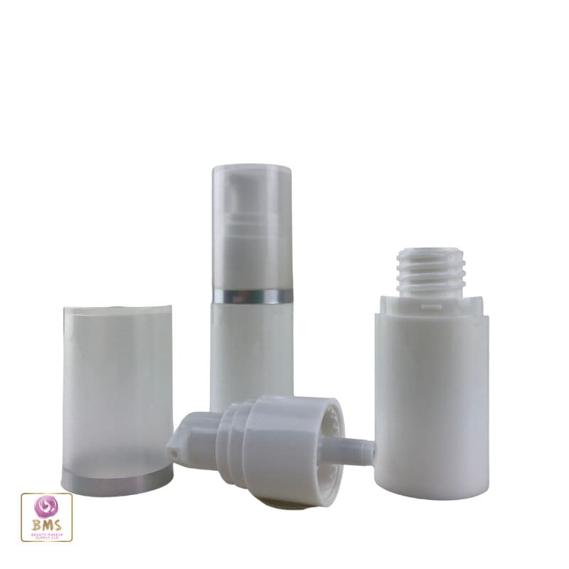 Airless Pump Bottles Refillable Beauty Serum Oil Lotion Cream Packaging 15 Ml / 0.5 oz. White (50 Bottles) 3565-50 Discount Cosmetic Jars