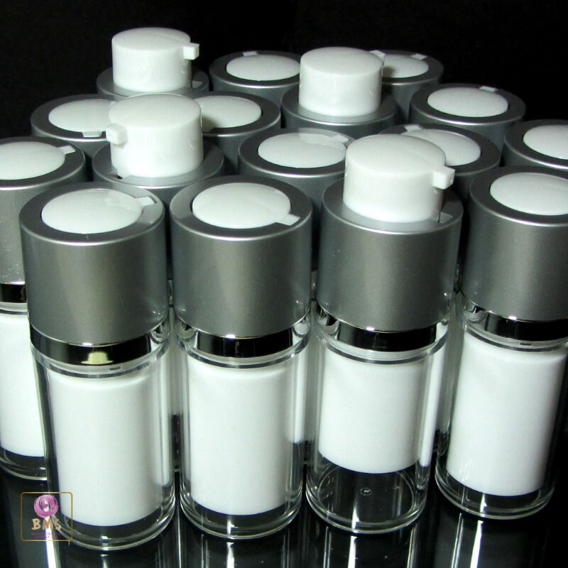 Airless Pump Bottles Twist Up Style Acrylic Serum Facial Treatment Empty Bottles 15 Ml 0.5 oz. (2 Bottles) 3515-2 Discount Cosmetic Jars