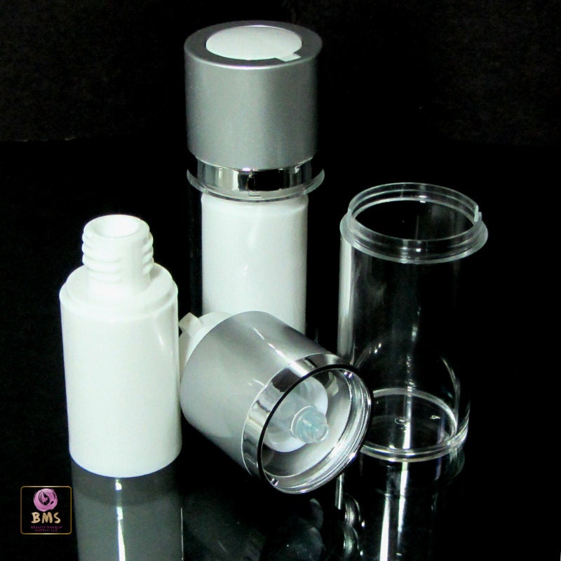 Airless Pump Bottles Twist Up Style Acrylic Serum Facial Treatment Empty Bottles 15 Ml 0.5 oz. (50 Bottles) 3515-50 Discount Cosmetic Jars