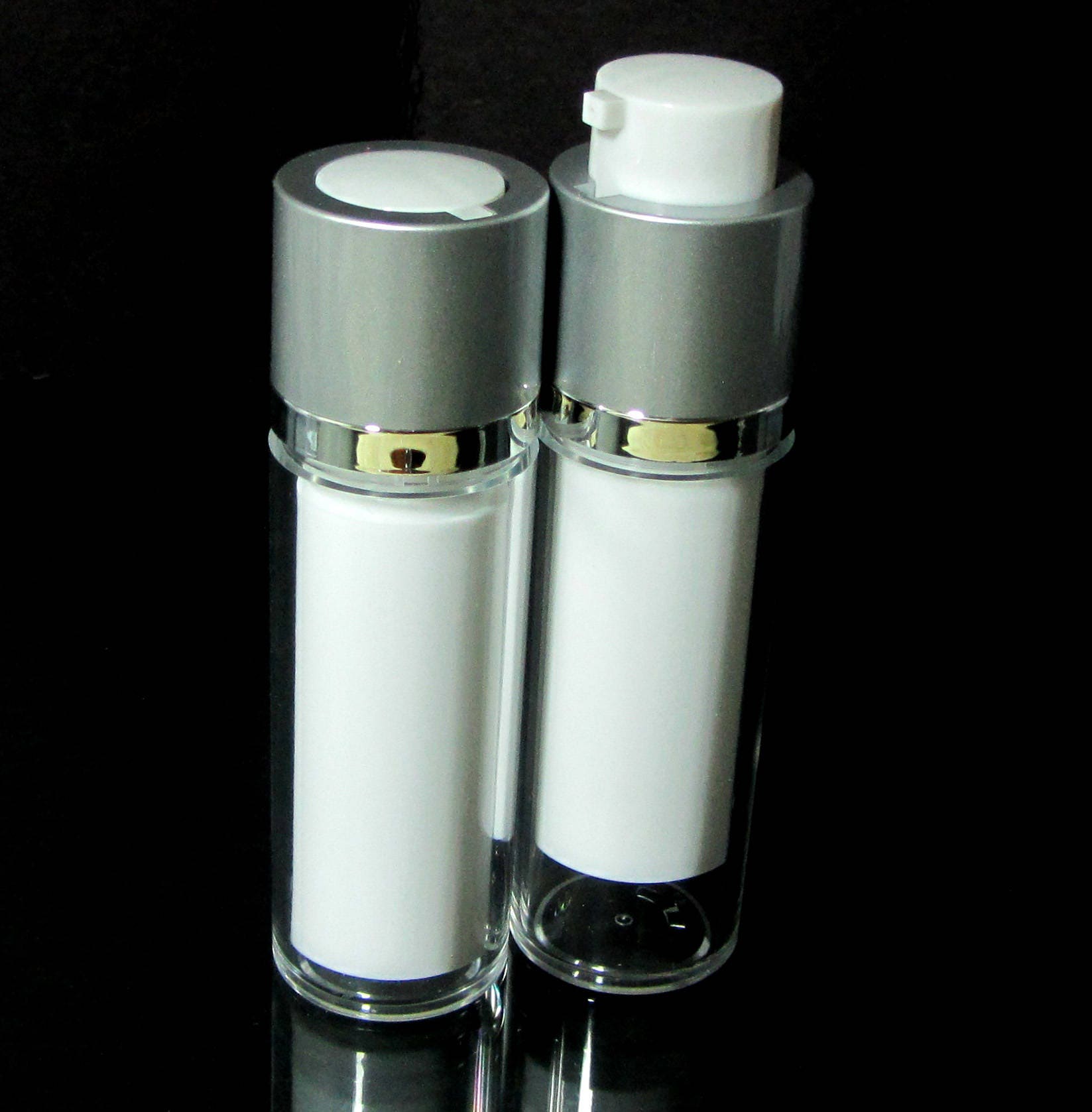 Airless Pump Bottles Twist Up Style Acrylic Serum Facial Treatment Empty Bottles 30 Ml 1 oz. (2 Bottles) 3530-2 Discount Cosmetic Jars