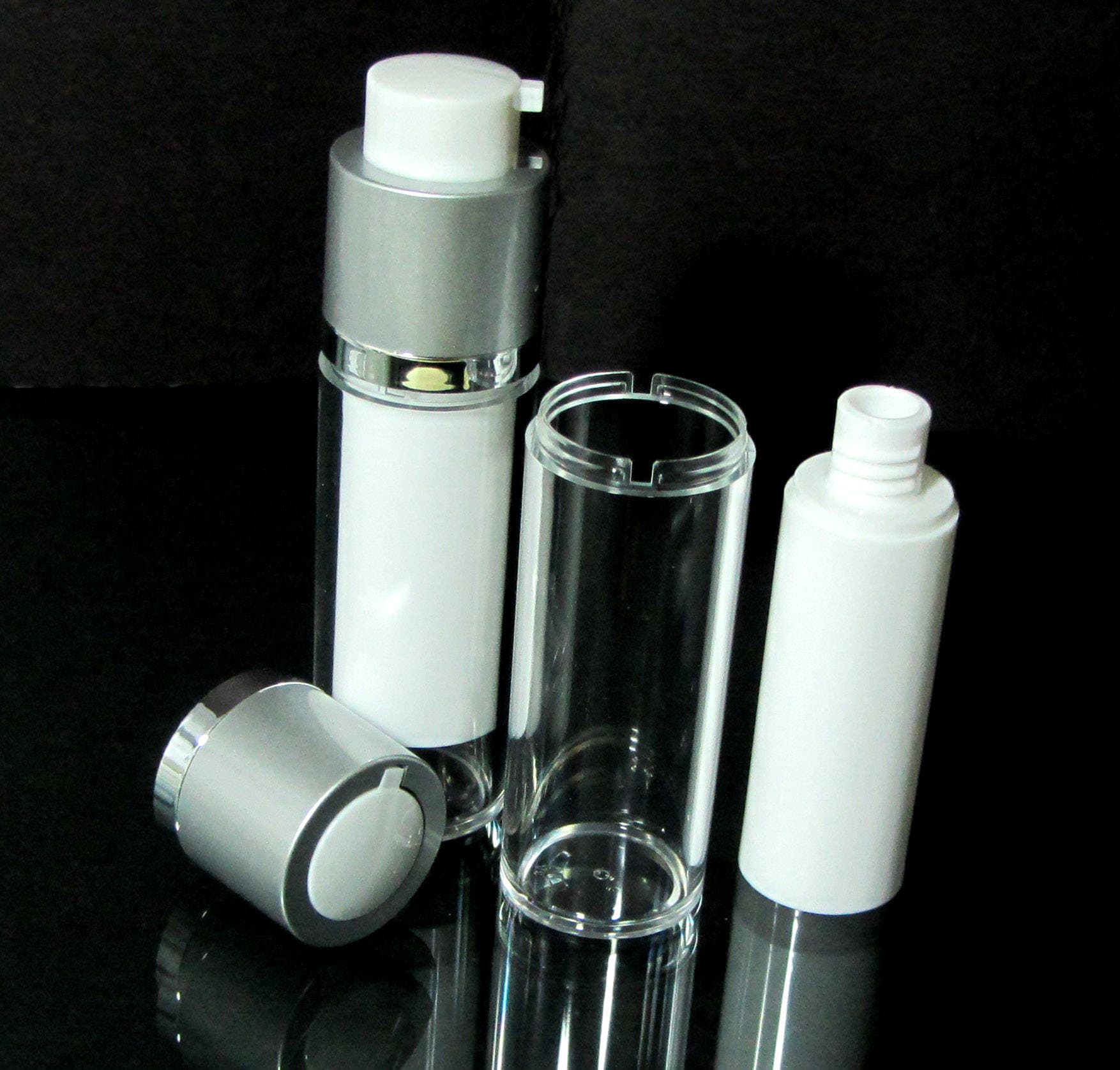 Airless Pump Bottles Twist Up Style Acrylic Serum Facial Treatment Empty Bottles 30 Ml 1 oz. (25 Bottles) 3530-25 Discount Cosmetic Jars