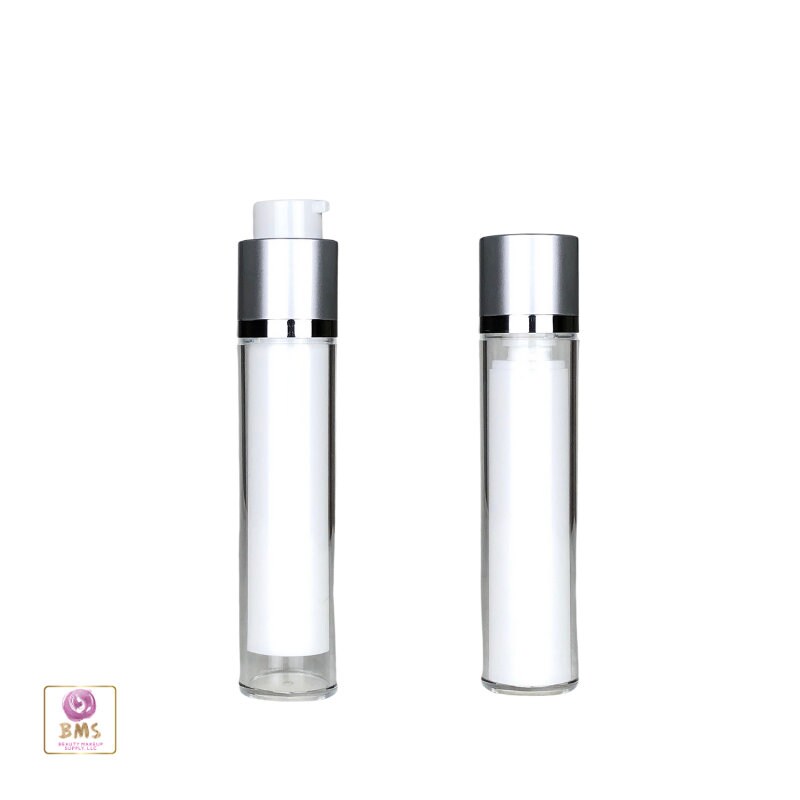 Airless Pump Bottles Twist Up Style Acrylic Serum Facial Treatment Empty Bottles 50 Ml White (25 Bottles) 3550-25 Discount Cosmetic Jars