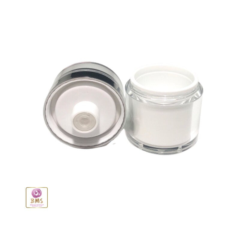 Airless Pump Jars Refillable Beauty Packaging Container - 30 ml / 1 oz. (50 Jars) 3630-50 Discount Cosmetic Jars