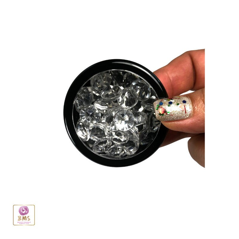 Black Cosmetic Storage Jars Beauty Containers Face Powder Pot 20 Gram 20 Ml Black Trim Acrylic Window Lid (5 Jars) 3820-5 Discount Cosmetic Jars