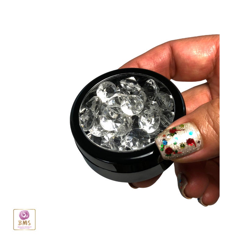 Black Cosmetic Storage Jars Beauty Containers Face Powder Pot 20 Gram 20 Ml Black Trim Acrylic Window Lid (50 Jars) 3820-50 Discount Cosmetic Jars