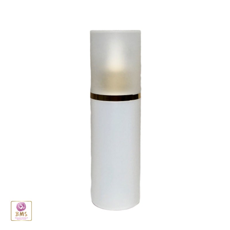 Plastic Bottles PE Spray Bottles with white Sprayer Pump w/ Gold Collars & Overcap 5 oz Natural Frosted (5 Bottles) 9725-5 Discount Cosmetic Jars